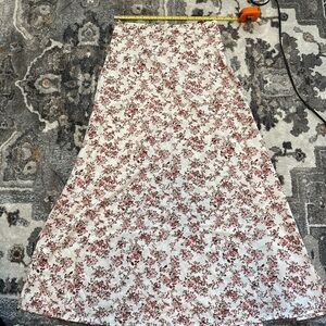 Floral Pink, Cream, and Olive Skirt